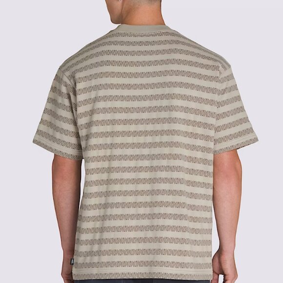 Vans Men's Palmer Jacquard Knit T-Shirt XXL London Fog Beige Loose Fit - Picture 3 of 9